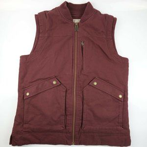 Duluth Trading Co. Zip Hunting Field Cargo Burgundy 3M thinsulate Vest Men's M